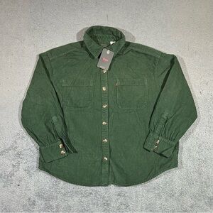 NWT LEVI’S ORION CORDUROY OVERSHIRT WOMEN’S LARGE GREEN #1636